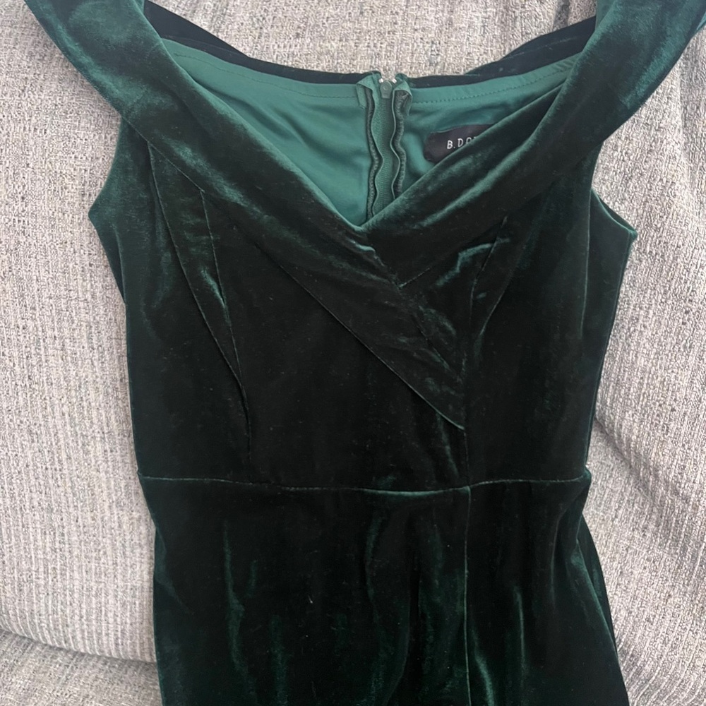 Elegant Green Velvet Dress- Formal- B Darling
